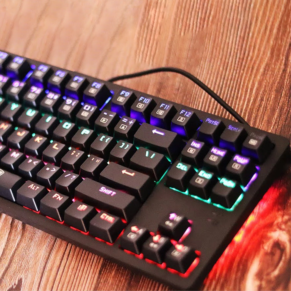 T-Dagger Bora T-TGK313-2 Brown Switch Wired Rainbow Gaming Keyboard English & Arabic