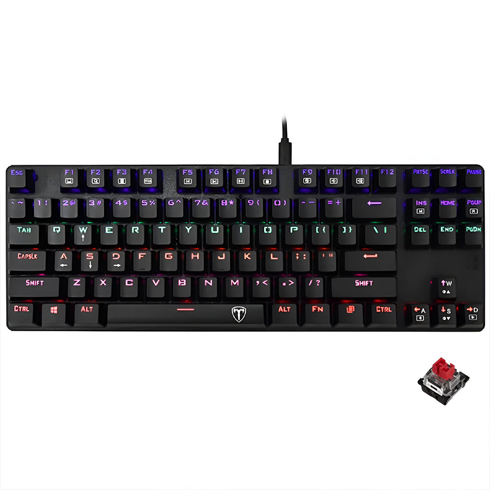 T-Dagger Bora T-TGK313-2 Red Switch Wired Rainbow Gaming Keyboard English & Arabic