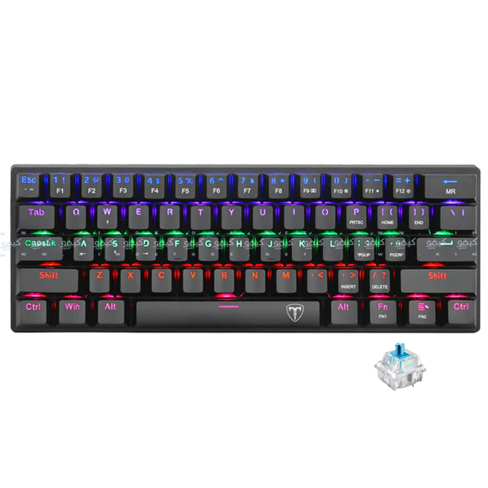 T-Dagger TGK321 Blue Switch Wired Rainbow Gaming Keyboard English & Arabic
