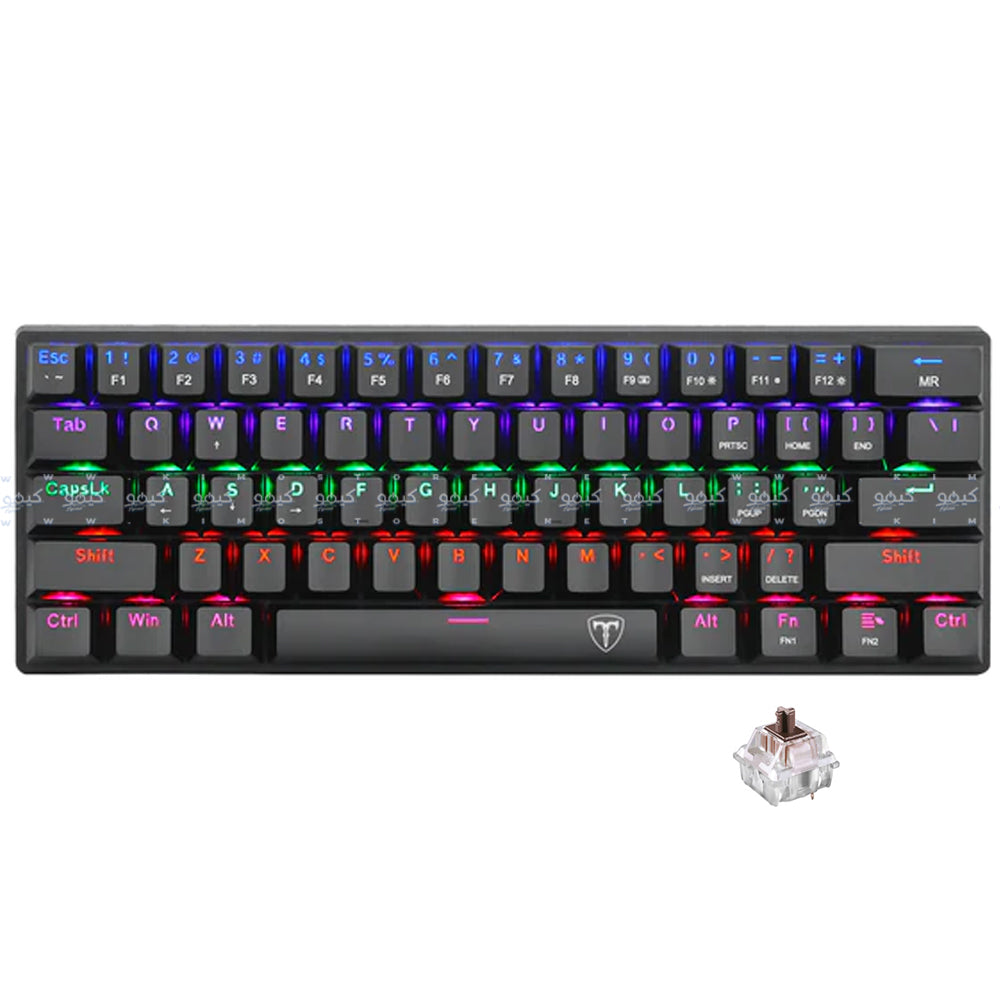 T-Dagger TGK321 Brown Switch Wired Rainbow Gaming Keyboard English & Arabic