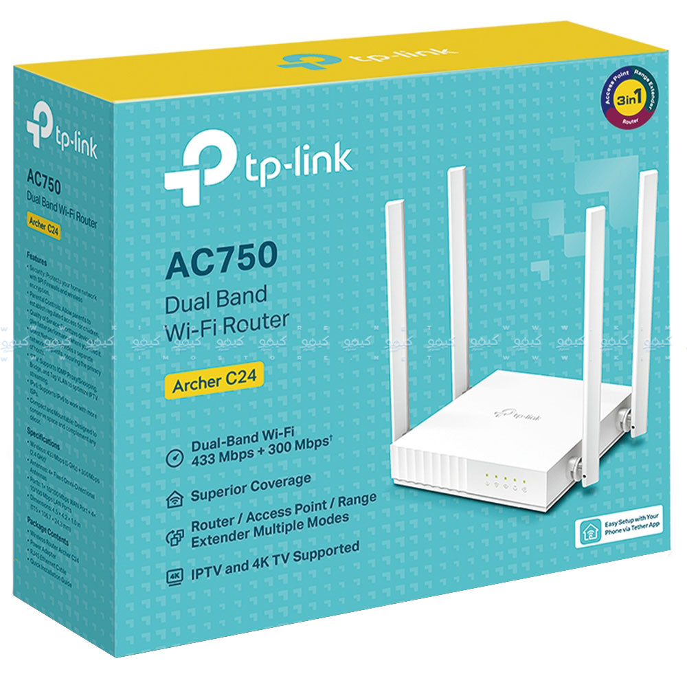 TP-Link Archer C24 AC750 Access Point 4 Ports 4 Antenna