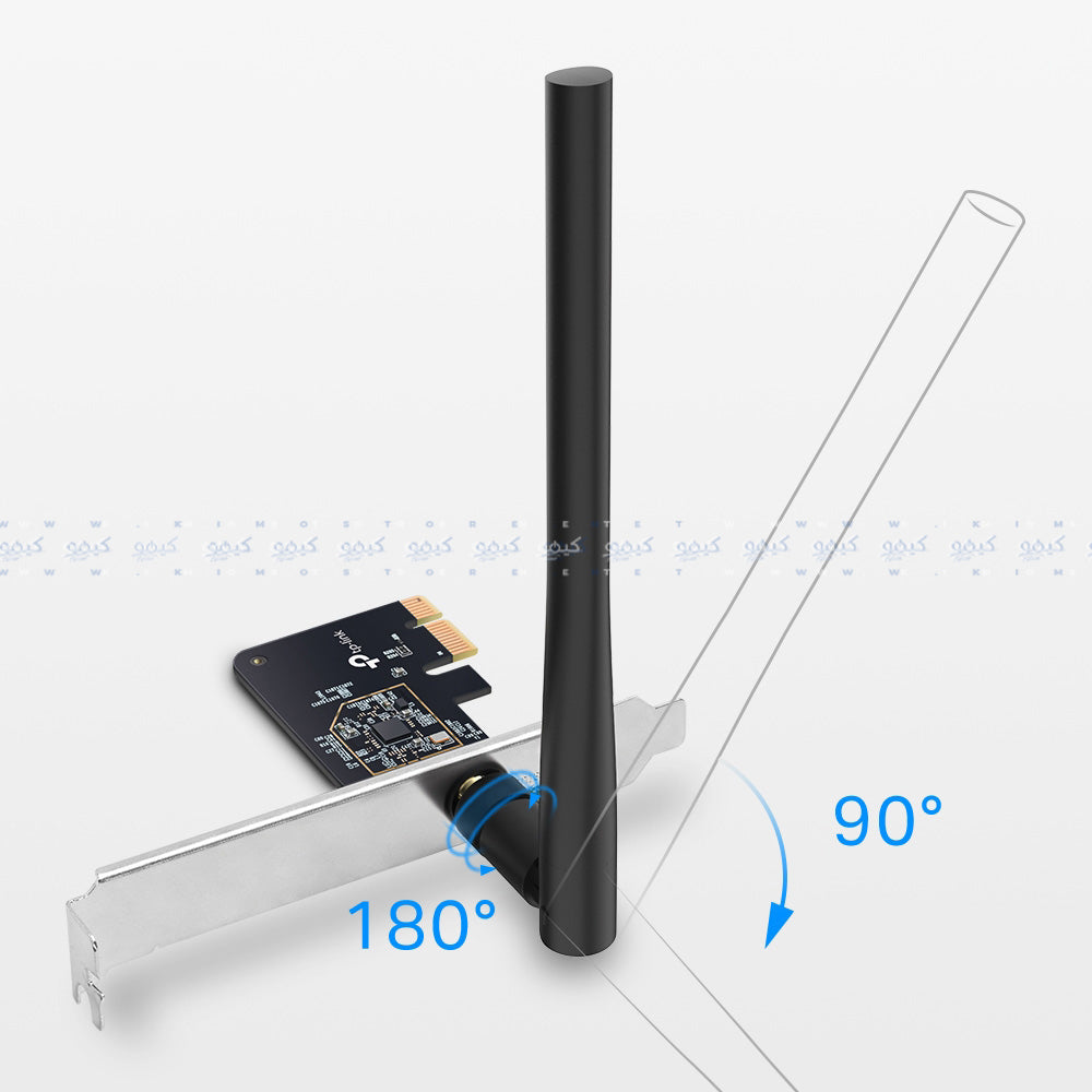 كارت لان تى بي لينك بي سي اي اكسبريس لاسلكي 600 ميجابايت في الثانية Archer T2E AC600 Dual Band