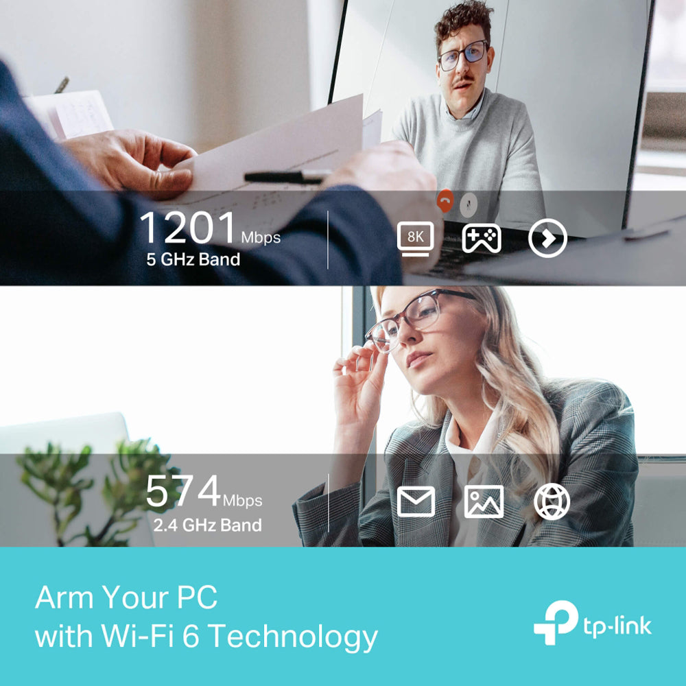 TP-Link Archer TX35U Plus AX1800 High-Gain Wireless USB Adapter With Antenna 1800Mbps