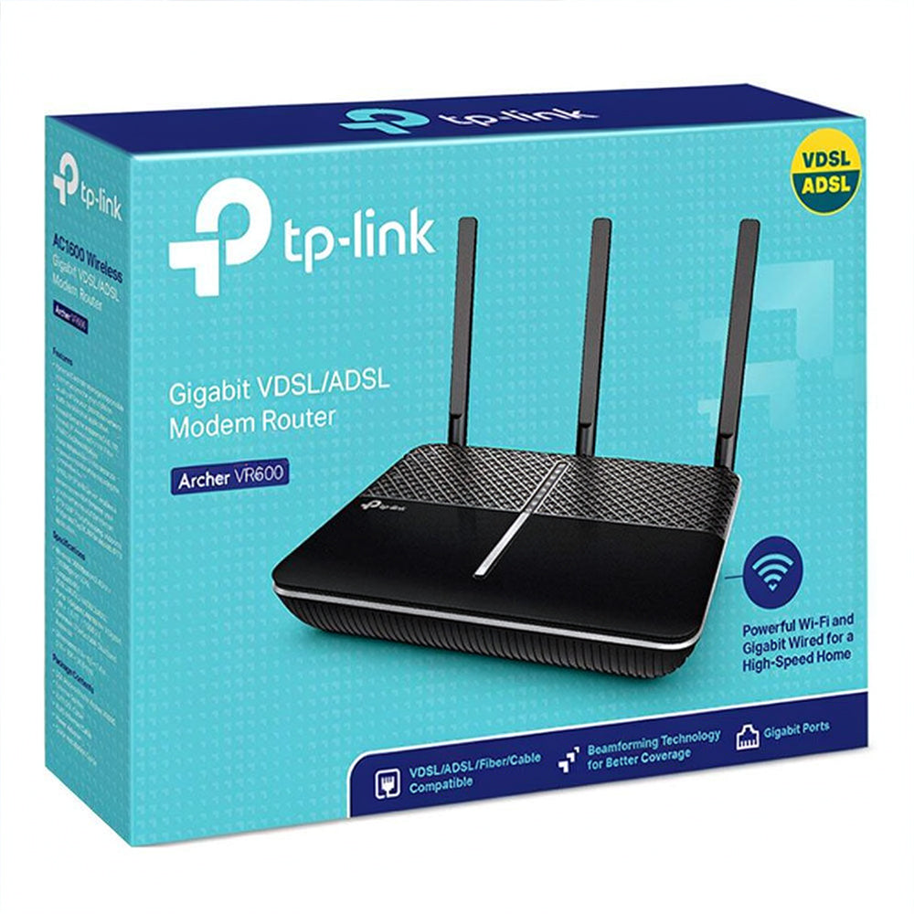 راوتر تي بي لينك 4 منافذ 3 انتينا Archer VR600 AC2100 VDSL/ADSL