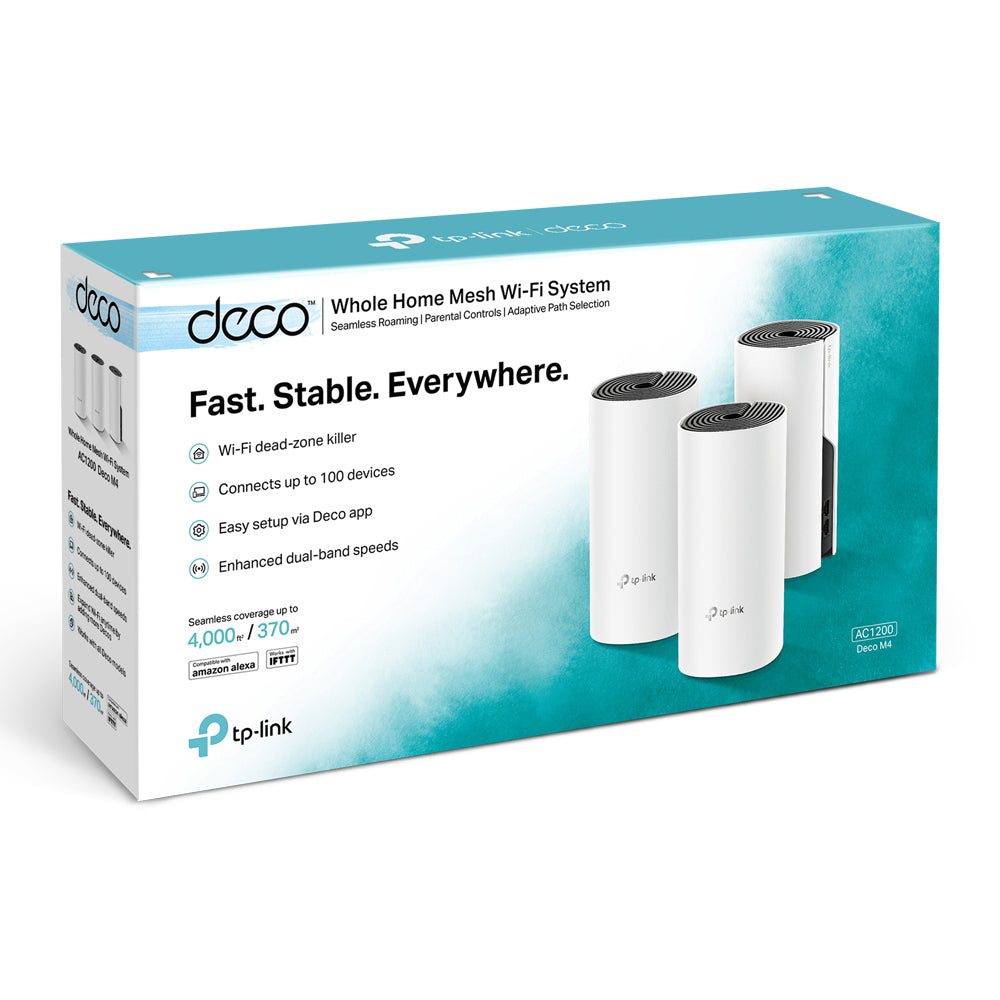 TP-Link Deco M4 AC1200 Whole Home Mesh Wi-Fi System 1200Mbps (3 Pack)