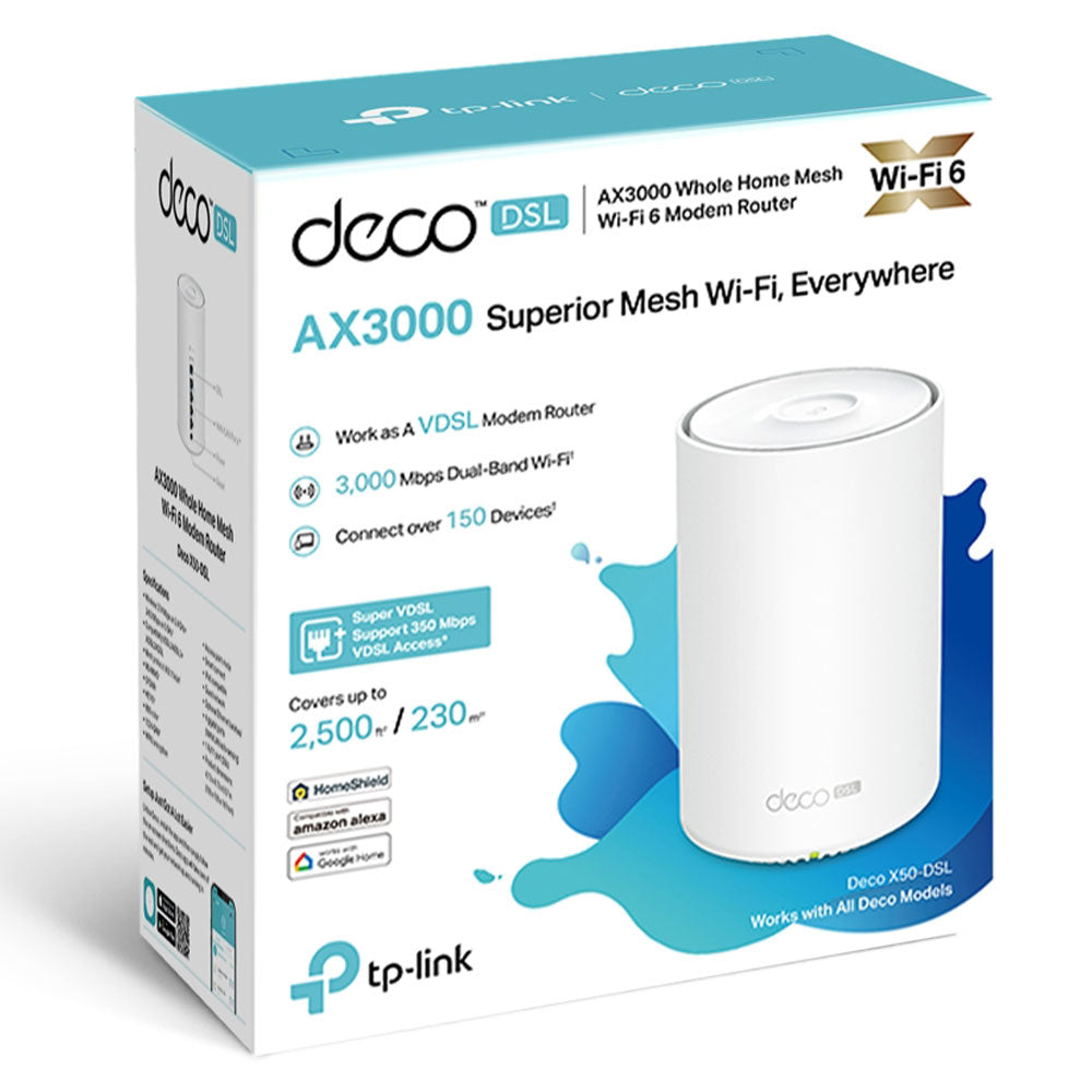 راوتر تي بي لينك واي فاي 6 للمنزل بالكامل 3000 ميجابايت في الثانية Deco X50-DSL AX3000 VDSL