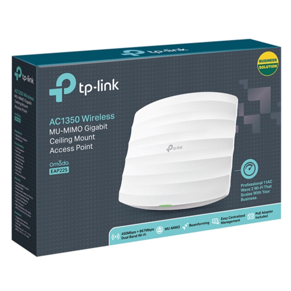 TP-Link EAP225 AC1350 Ceiling Mount Access Point 1 Port