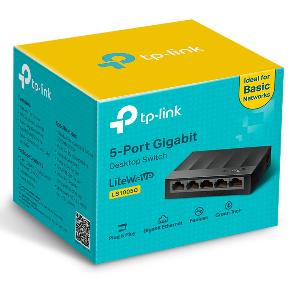 سويتش تي بي لينك 5 منافذ 10/100/1000 ميجابت في الثانية Desktop LS1005G
