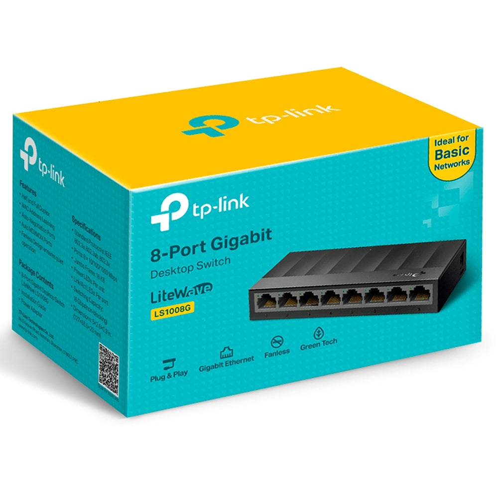 سويتش تي بي لينك 8 منافذ 1000/100/10 ميجابت في الثانية Desktop LS1008G
