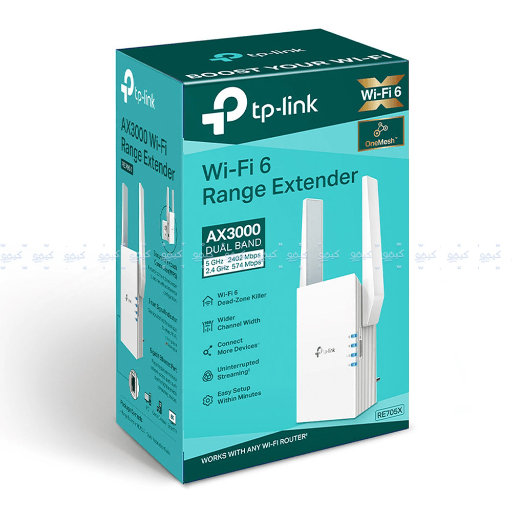 TP-Link RE705X AX3000 Mesh Wi-Fi 6 Range Extender 1 Port 2 Antenna 3000Mbps