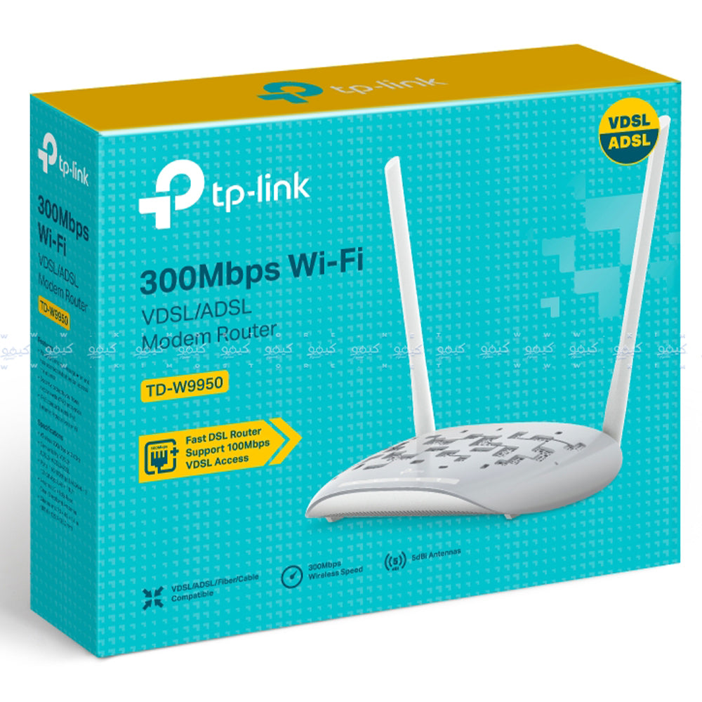 TP-Link TD-W9950 VDSL/ADSL Modem Router 4 Ports 2 Antenna 300Mbps