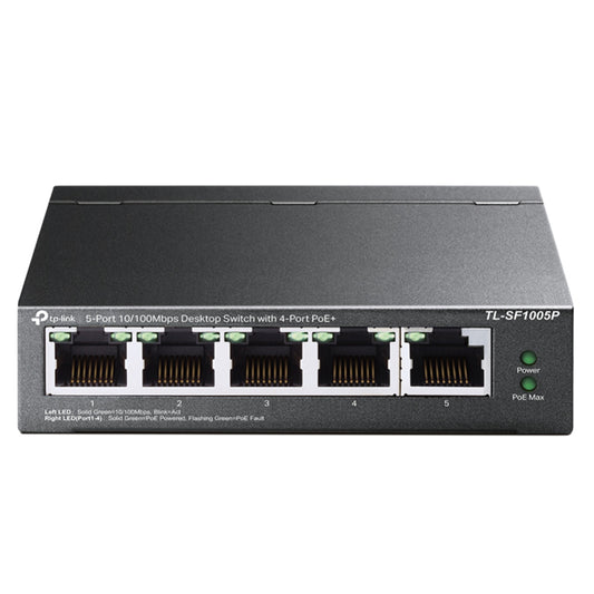 سويتش تي بي لينك 4 منافذ 10/100 ميجابت في الثانية PoE + منفذ (RJ45) ميجابت في الثانية TL-SF1005P Unmanaged Desktop