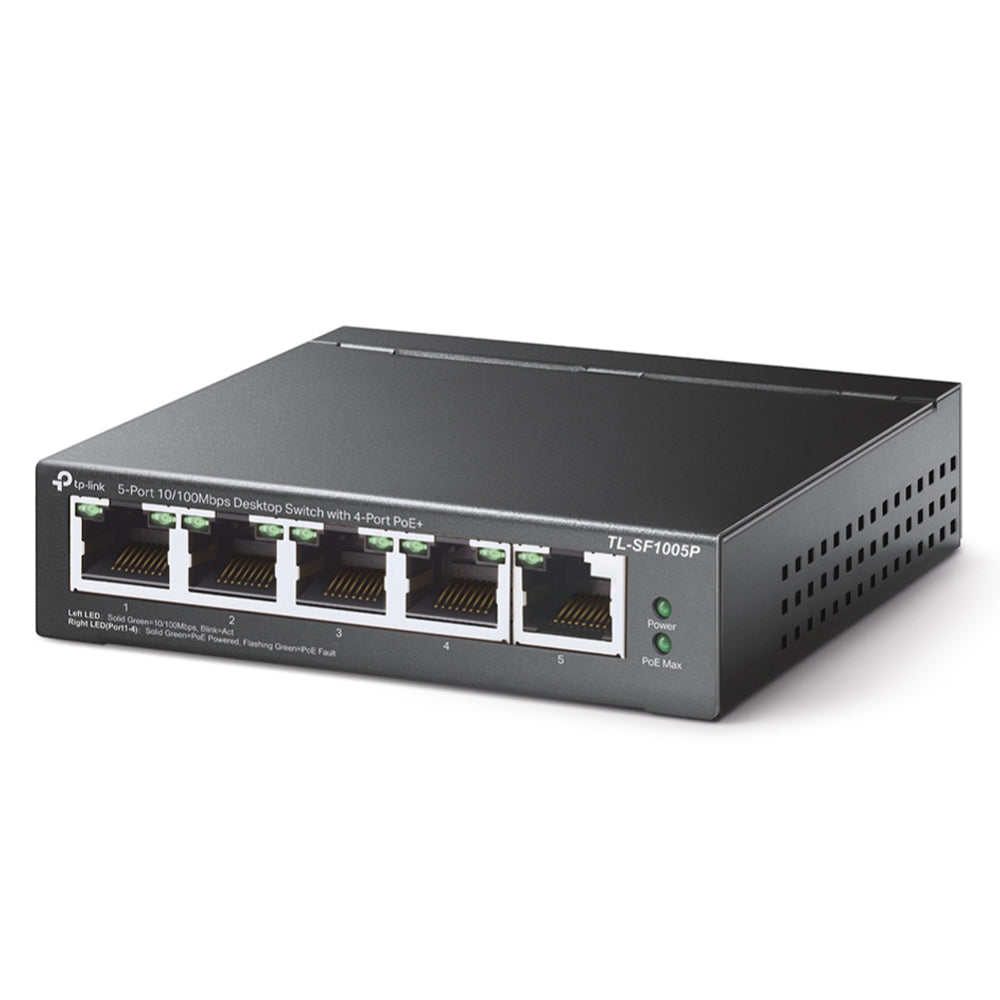 TP-Link TL-SF1005P Unmanaged Desktop Switch 4 Ports PoE 10/100Mbps + 1 Port 10/100Mbps