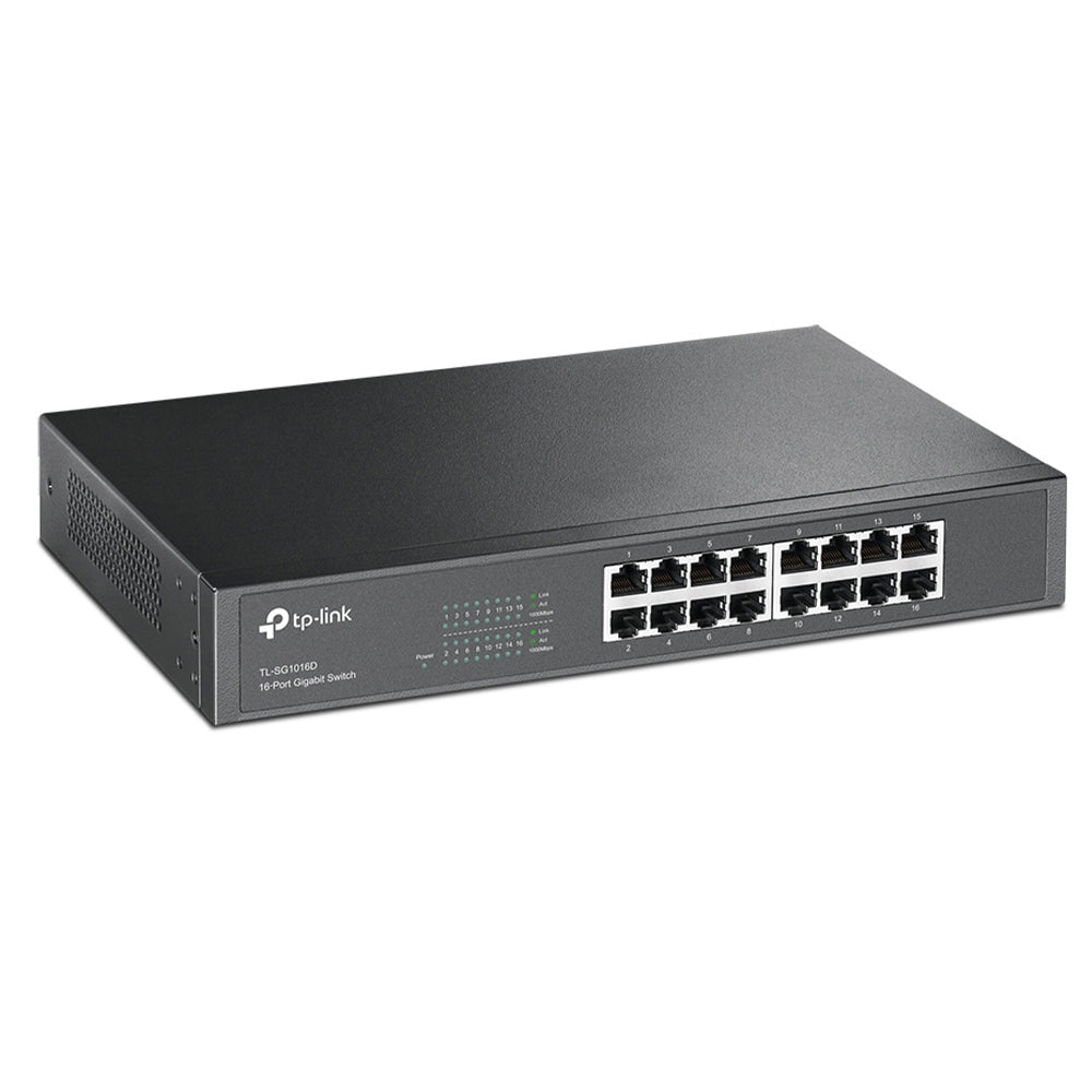 سويتش تي بي لينك 16 منفذ 10/100/1000 ميجابت في الثانية Unmanaged Rackmount/Desktop TL-SG1016D