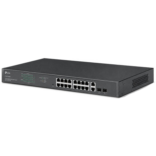 سويتش تي بي لينك سمارت 16 منفذ 10/100/1000 ميجابت في الثانية +PoE + منفذين (RJ45) 10/100/1000 ميجابت في الثانية Uplink + منفذين (SFP) 10/100/1000 ميجابت في الثانية TL-SG1218MPE Smart Rackmount