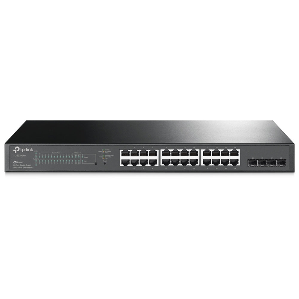TP-Link TL-SG2428P Smart Managed Rackmount Switch 24 Ports PoE+ 10/100/1000Mbps + 4 Ports SFP 10/100/1000Mbps 250W