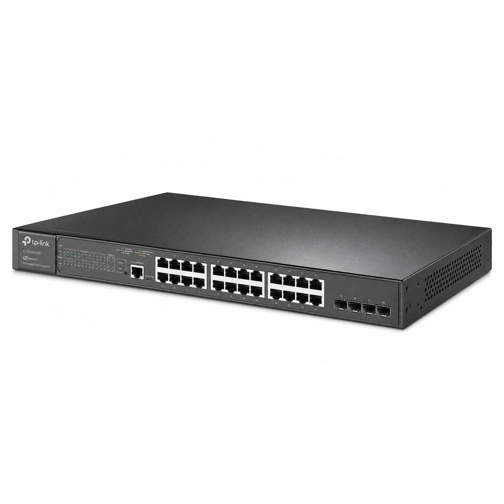 TP-Link TL-SG3428MP JetStream L2+ Managed Rackmount and Fiber Switch 24 Ports PoE 10/100/1000Mbps + 4 Ports SFP 10/100/1000Mbps 384W