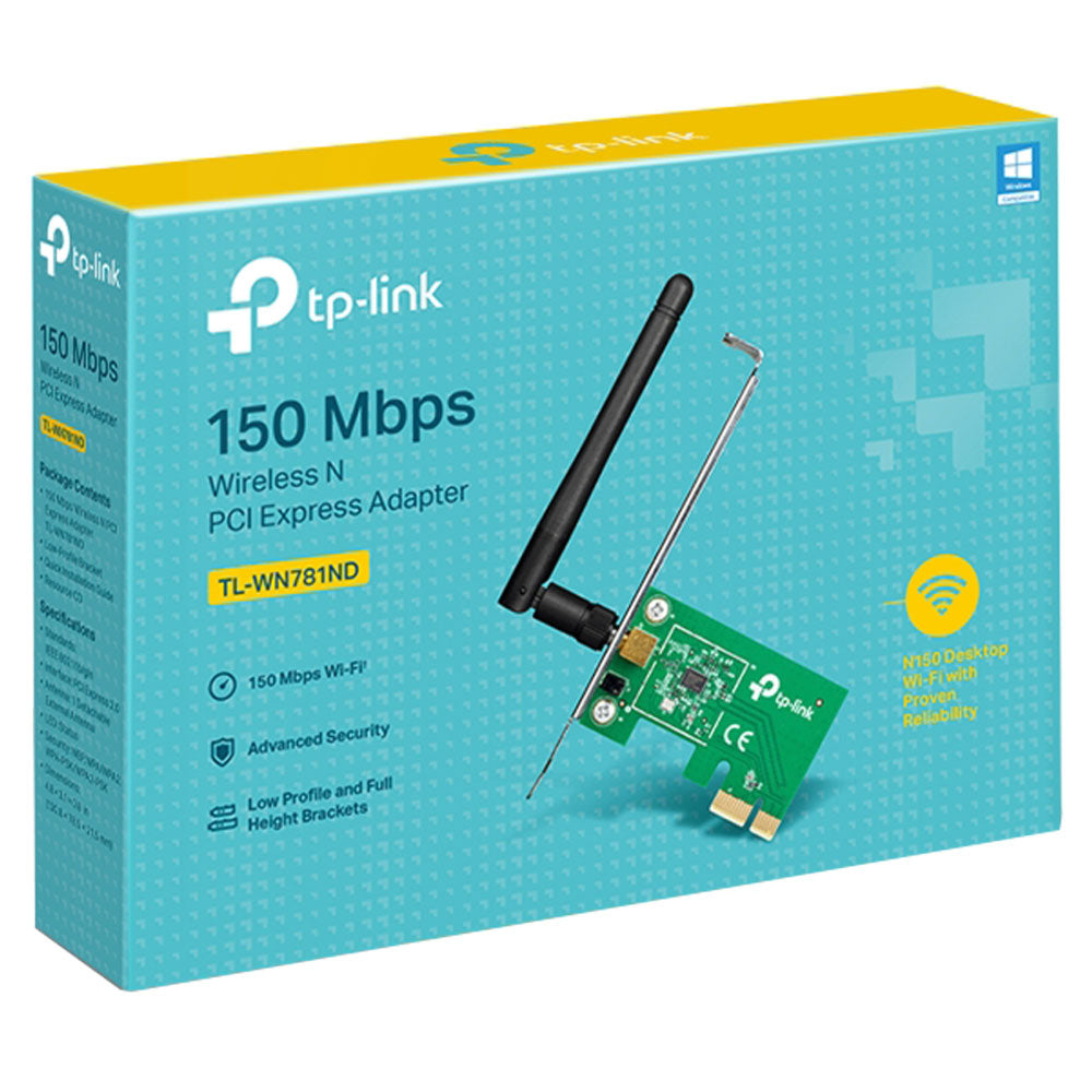 TP-Link TL-WN781ND PCI Express Wireless Lan Card With Antenna 150Mbps