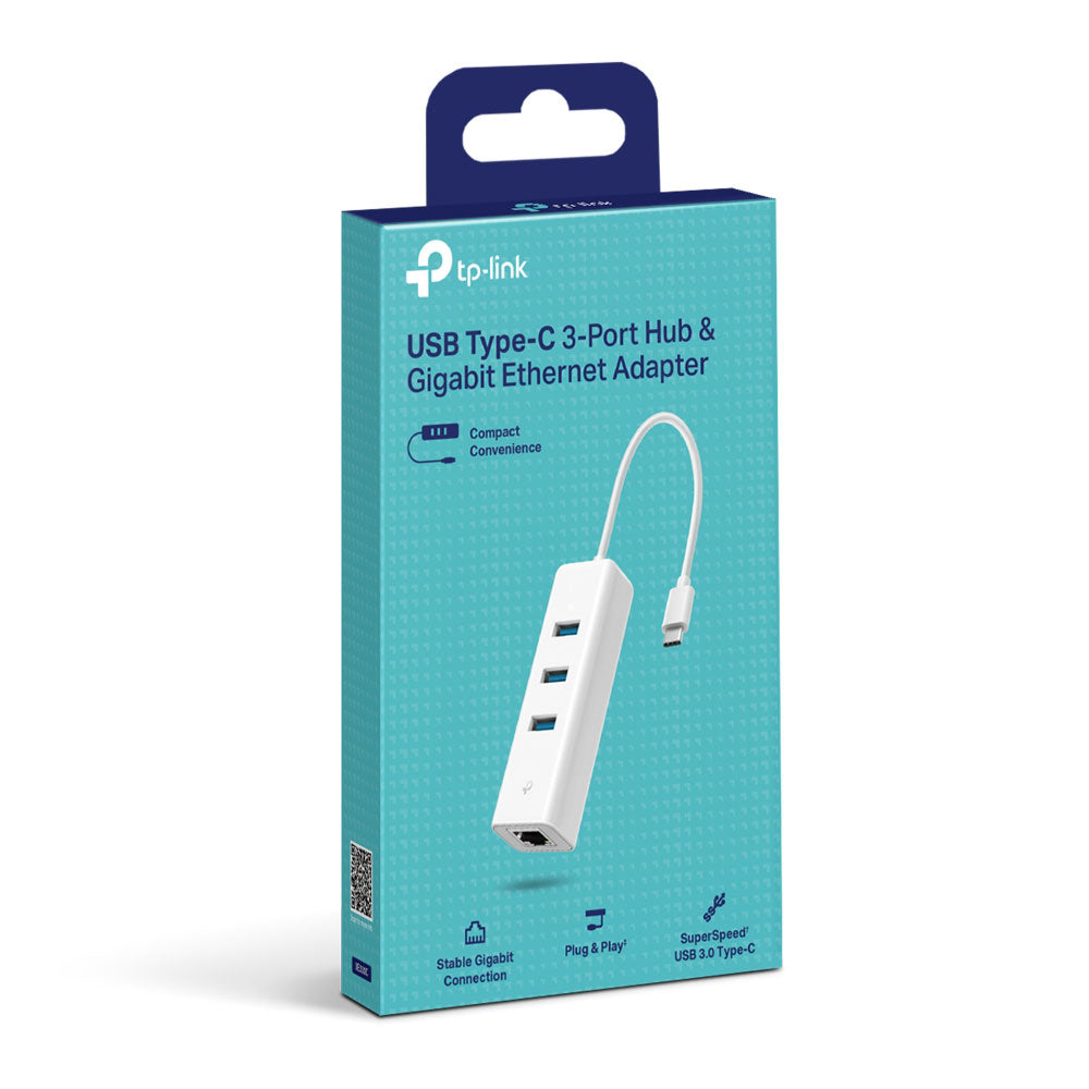 محول تايب سي  2 في 1 تي بي لينك 3 منافذ مع إيثرنت UE330C 