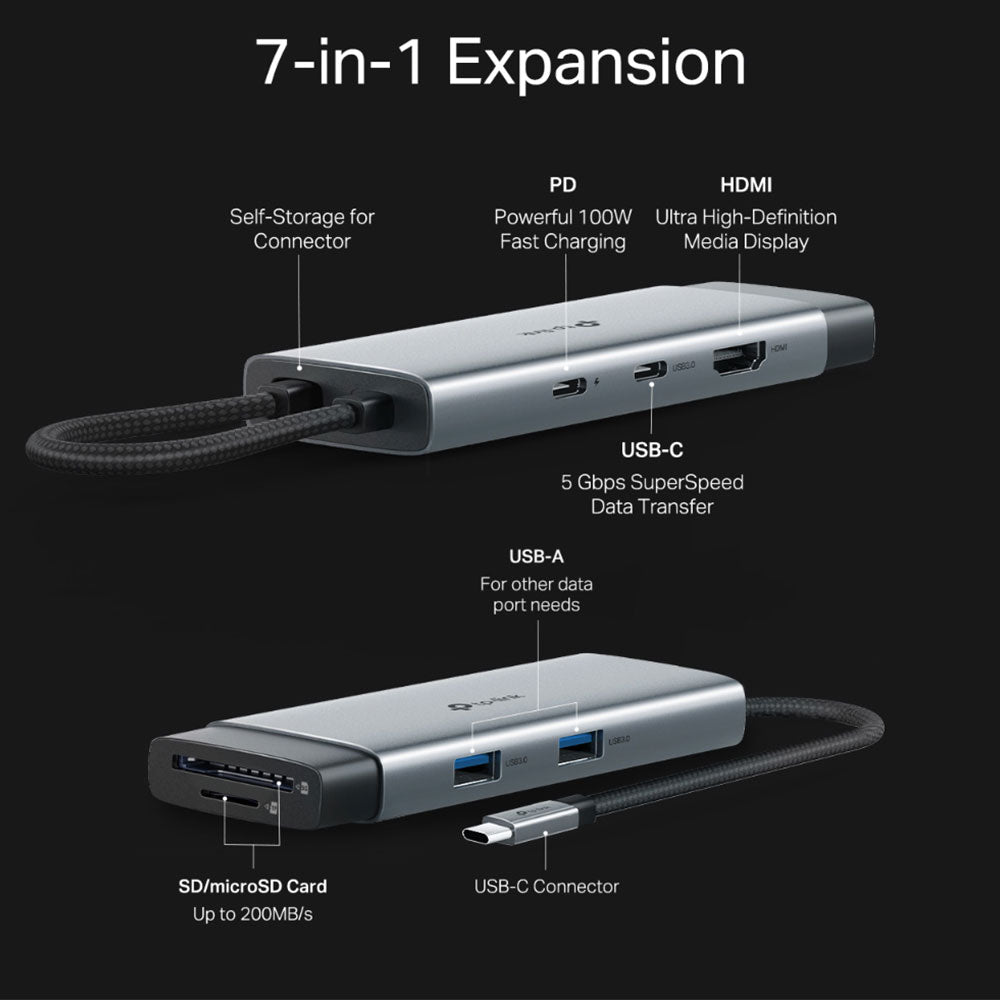 UH7020C Type-C HUB 7 Ports