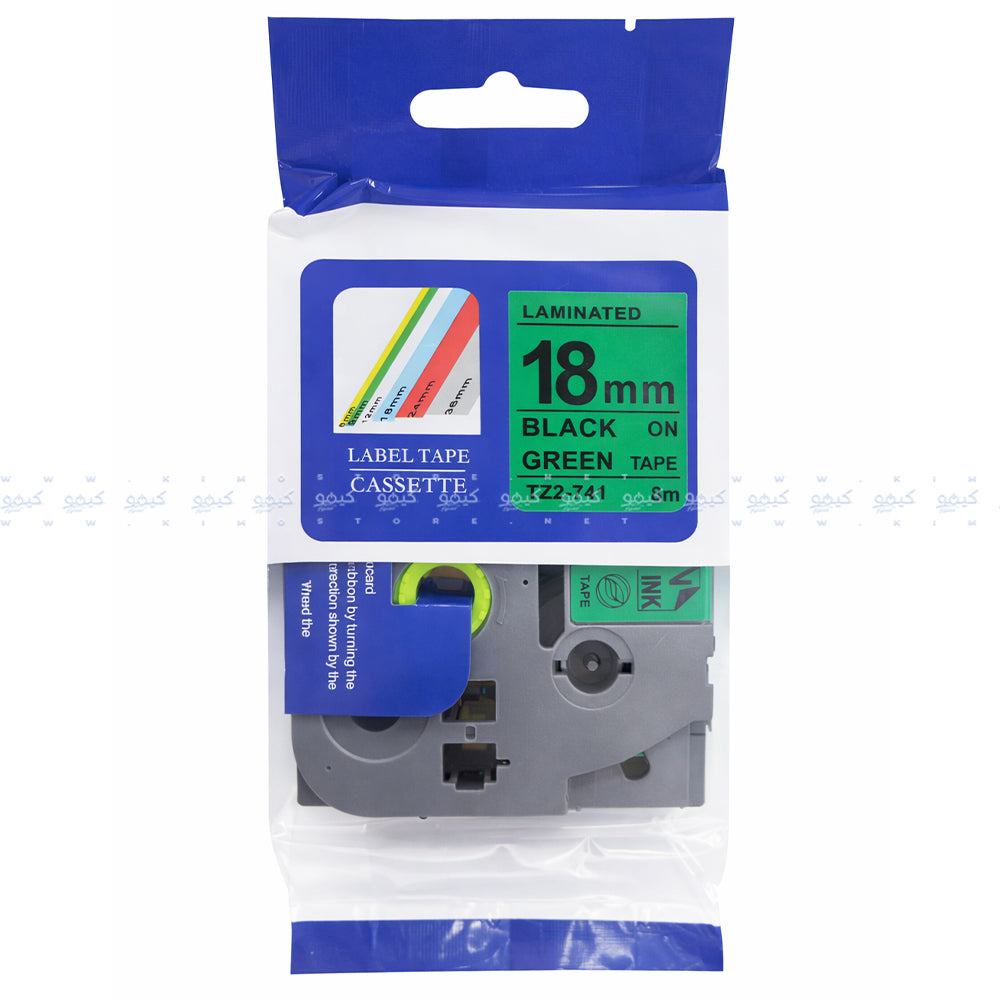 TZ2-741 Black on Green Label Tape 18mm 8m (Copy)