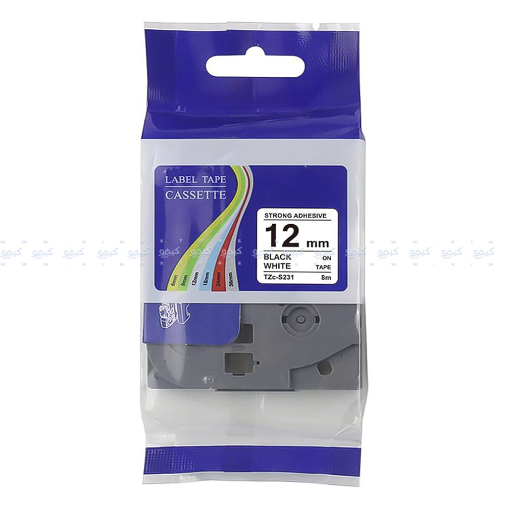 TZc-231 Black on White Label Tape 12mm 8m (Copy)
