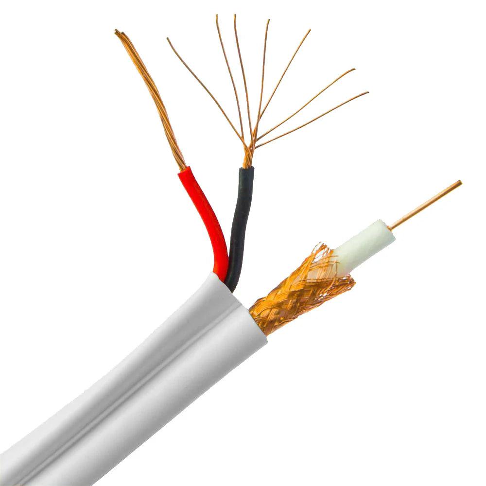 كابل كاميرا باور + داتا تانجو 300 متر RG59 Al Foil +128 - أبيض