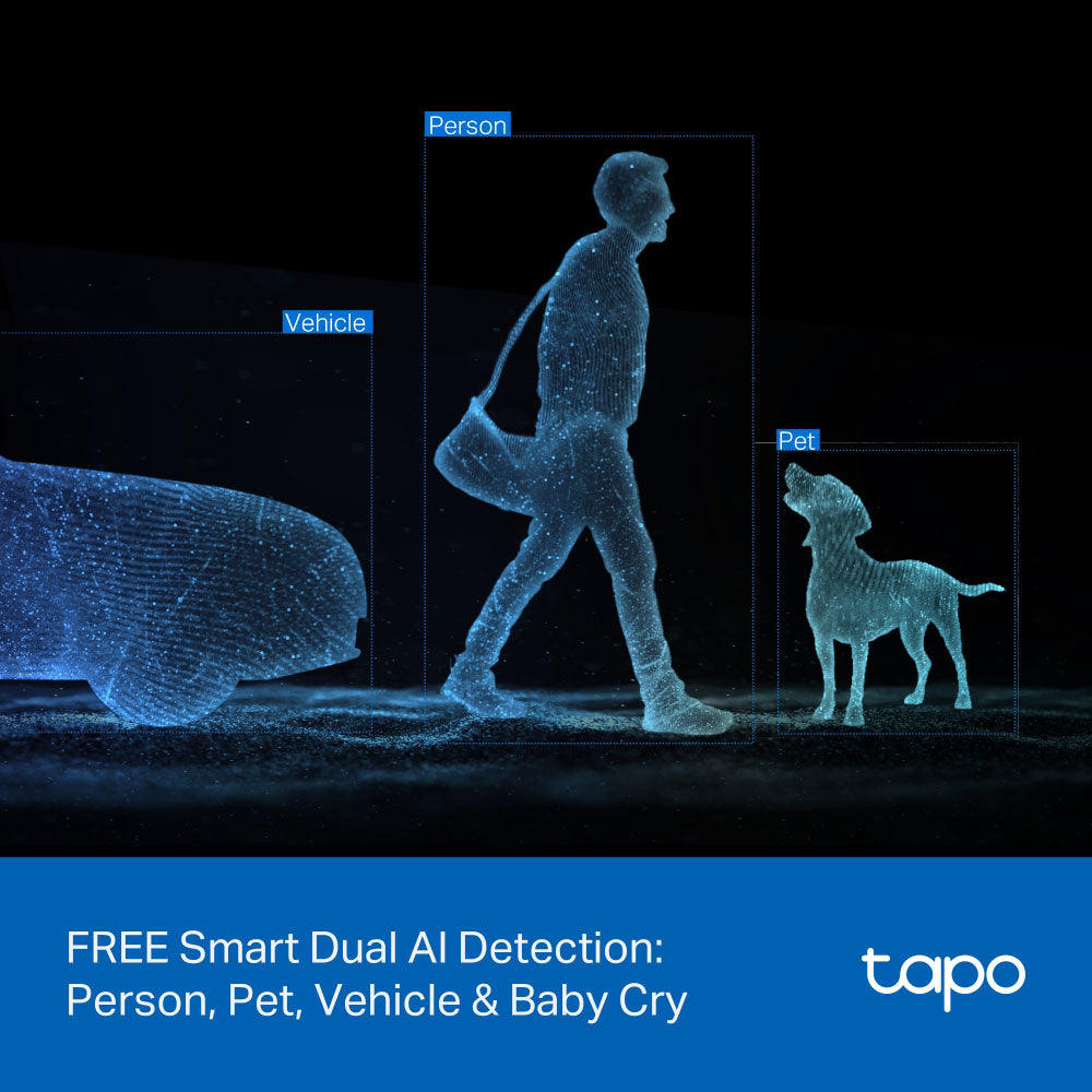 Tapo C245D Dual Lens Wi-Fi Pan & Tilt Outdoor Security Camera 2K 3MP+3MP 2.1-6mm (Mic)