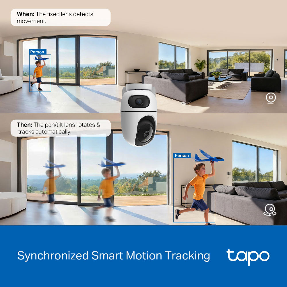 Tapo C245D Dual Lens Wi-Fi Pan & Tilt Outdoor Security Camera 2K 3MP+3MP 2.1-6mm (Mic)