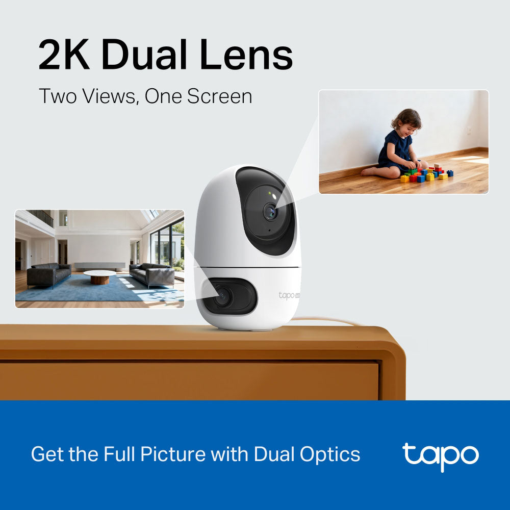 Tapo C245D Dual Lens Wi-Fi Pan & Tilt Outdoor Security Camera 2K 3MP+3MP 2.1-6mm (Mic)