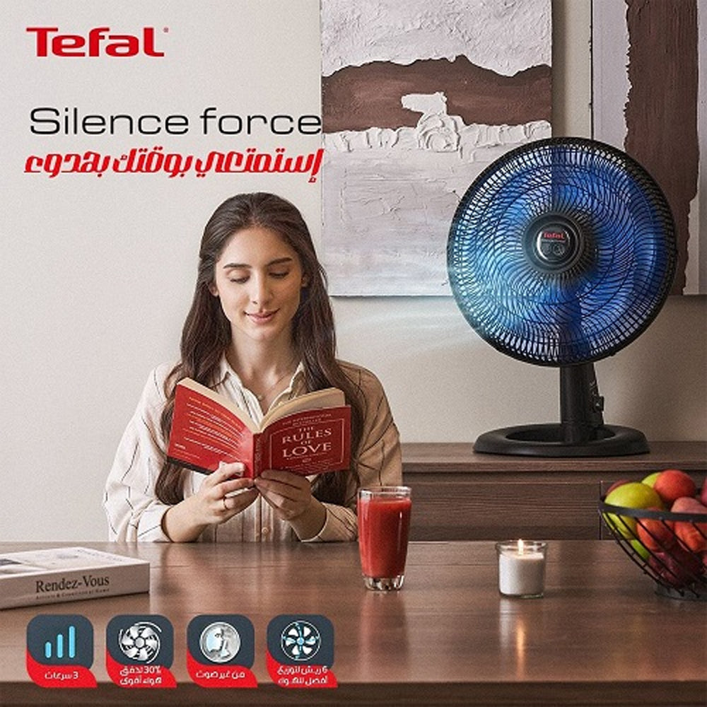 Tefal Desk Fan Silence Force VG4110EE 16 Inch - Black