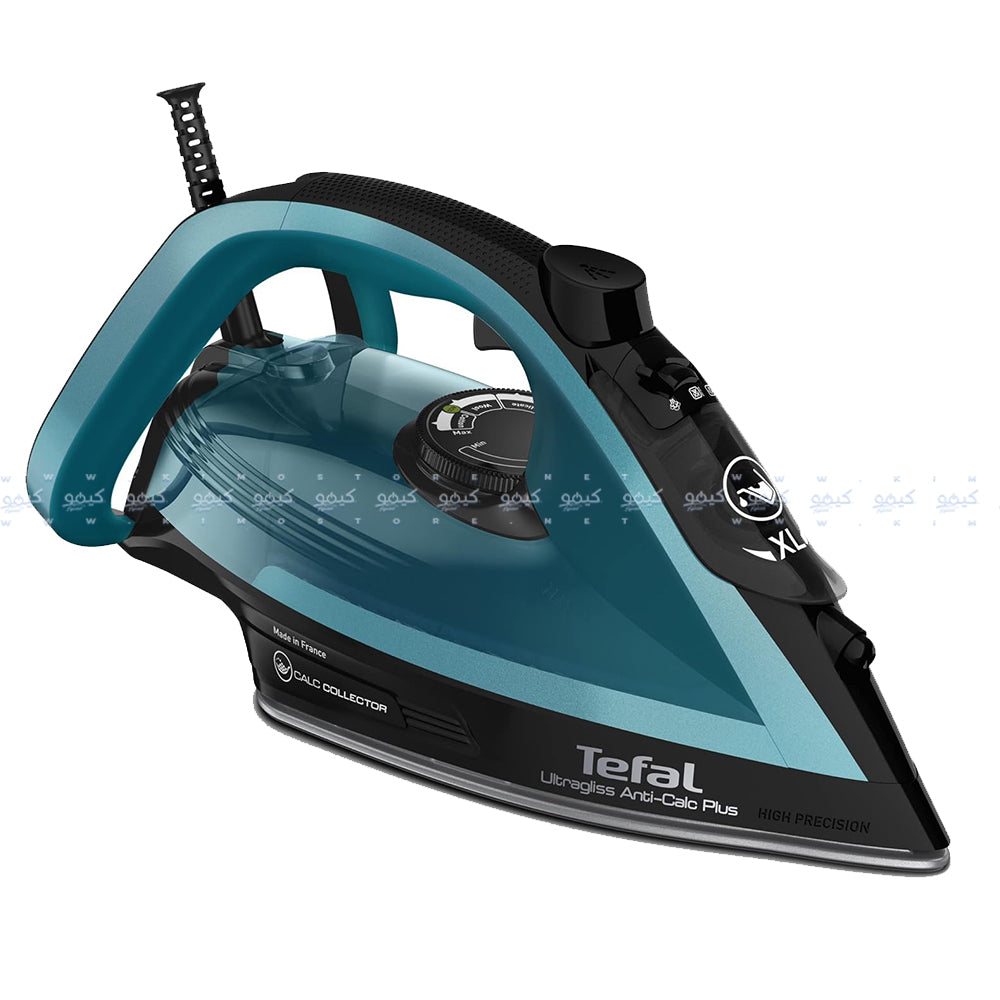 مكواة بخار تيفال 2800 وات Ultragliss Anti-Calc Plus FV6832E0 - أزرق × أسود