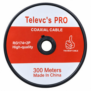 Televcs Pro Coaxial Cable RG174 300m - White