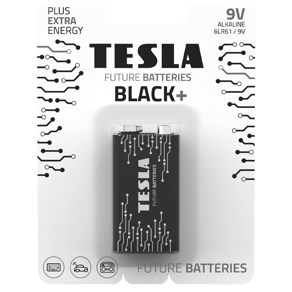 Tesla Black+ 9V Alkaline Battery