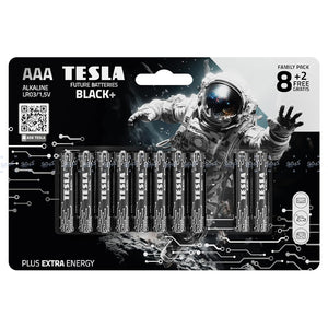 بطارية تسلا الكالين AAA 8 قطع + بطاريتين AAA مجانا Black+