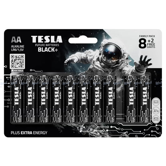 بطارية تسلا الكالين AA 8 قطع + بطاريتين AA مجانا Black+