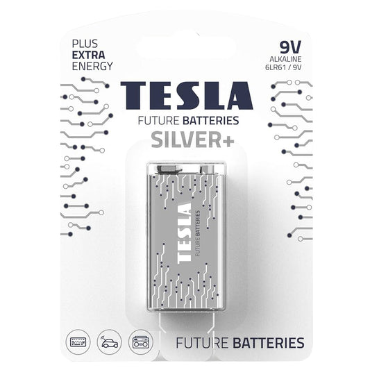 Tesla Silver+ 9V Alkaline Battery