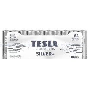 بطارية تسلا الكالين 10 قطعة Silver+ AA