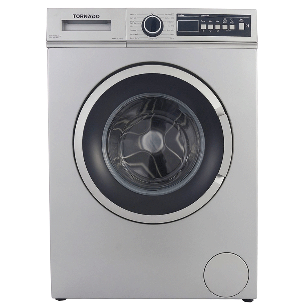 Tornado Front Load Fully Automatic Washing Machine TWV-FN78SLOA 7Kg - Silver