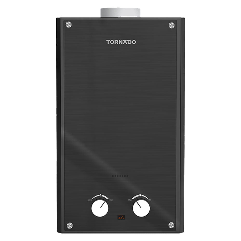 Tornado Gas Water Heater With Chimney GHE-10MP-GB 10L (Multi-Power) - Black