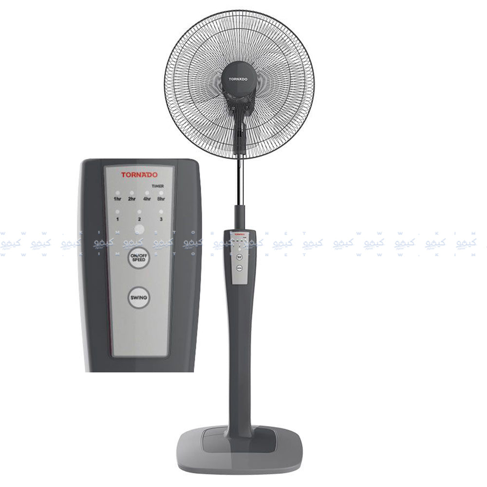 Tornado Stand Fan With Remote TSF-75G 16 Inch - Gray