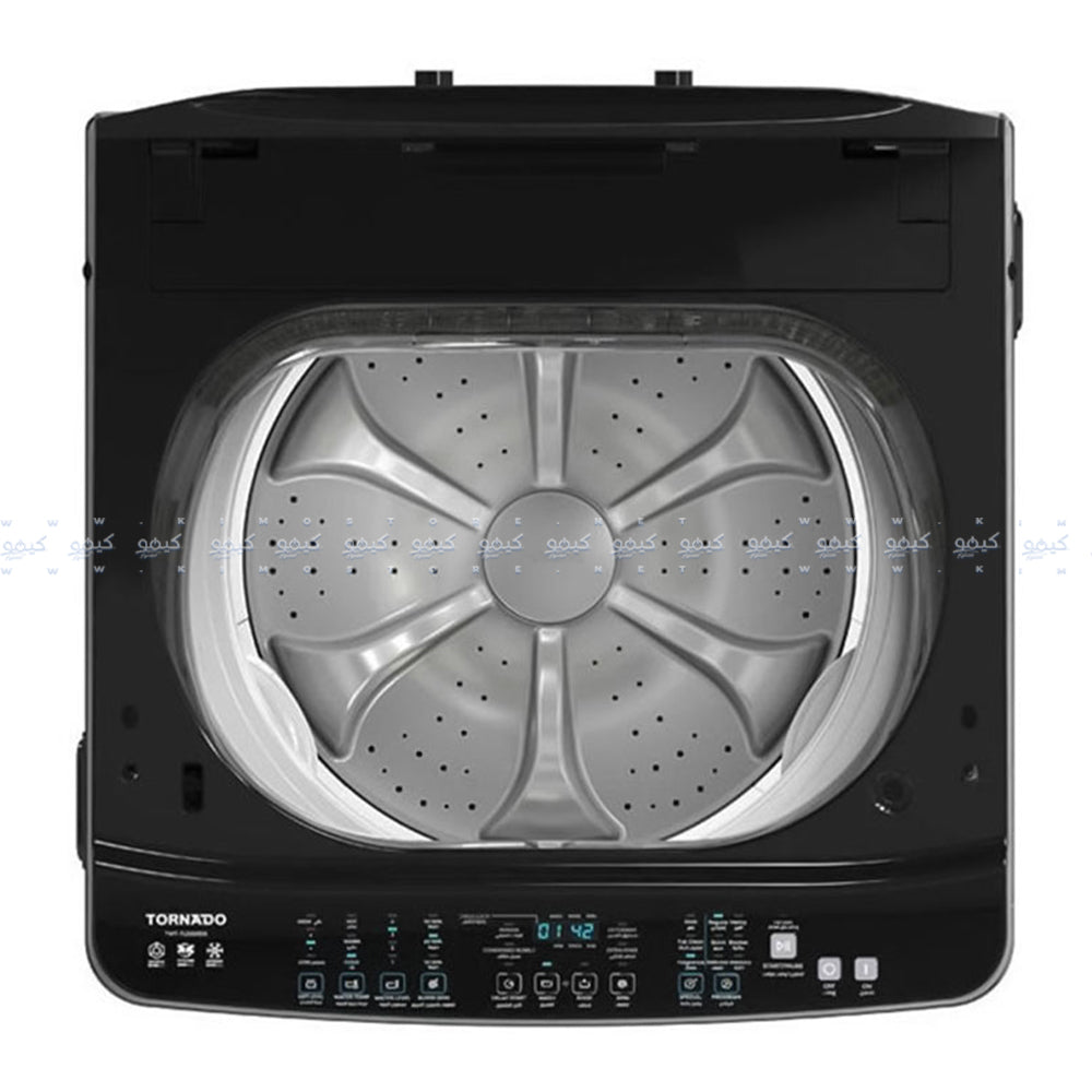 غسالة ملابس تورنيدو اوتوماتيك انفرتر بطلمبة DDM تحميل علوي 15 كجم TWT-TLD15RDS - فضي