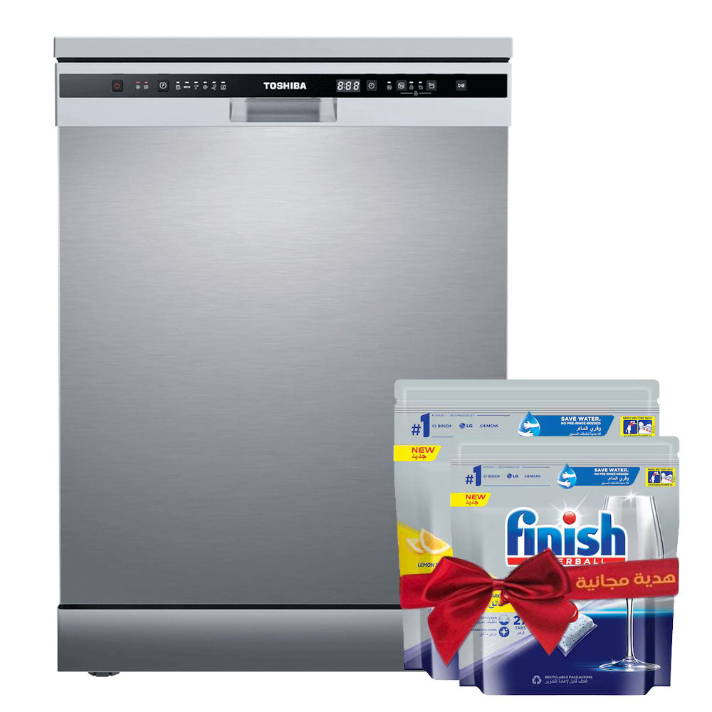 Toshiba Dishwasher DW-13F8AF(SS)-EG 13 Person 6 Program 60cm - Silver