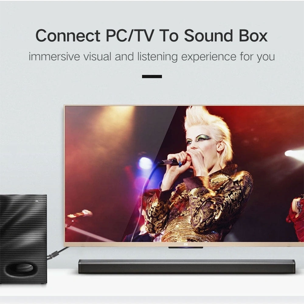 كابل محول صوت من 3.5مم إلى 2x RCA يوجرين 3 متر 10512 - رمادي