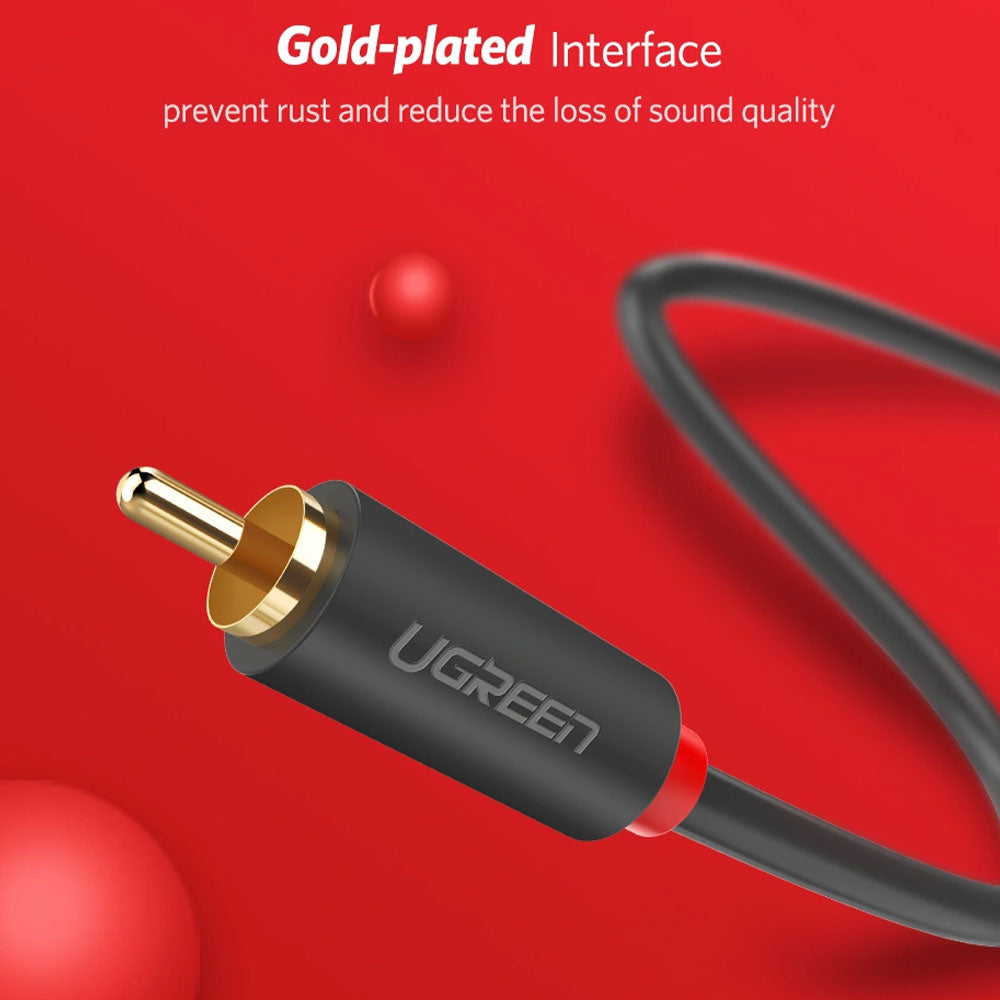 كابل صوت 2x RCA إلى 2x RCA  يوجرين 2 متر 10518 - أسود