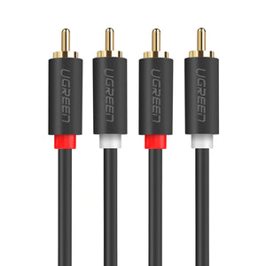 كابل صوت 2x RCA إلى 2x RCA  يوجرين 2 متر 10518 - أسود
