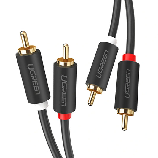 كابل صوت 2x RCA إلى 2x RCA  يوجرين 2 متر 10518 - أسود