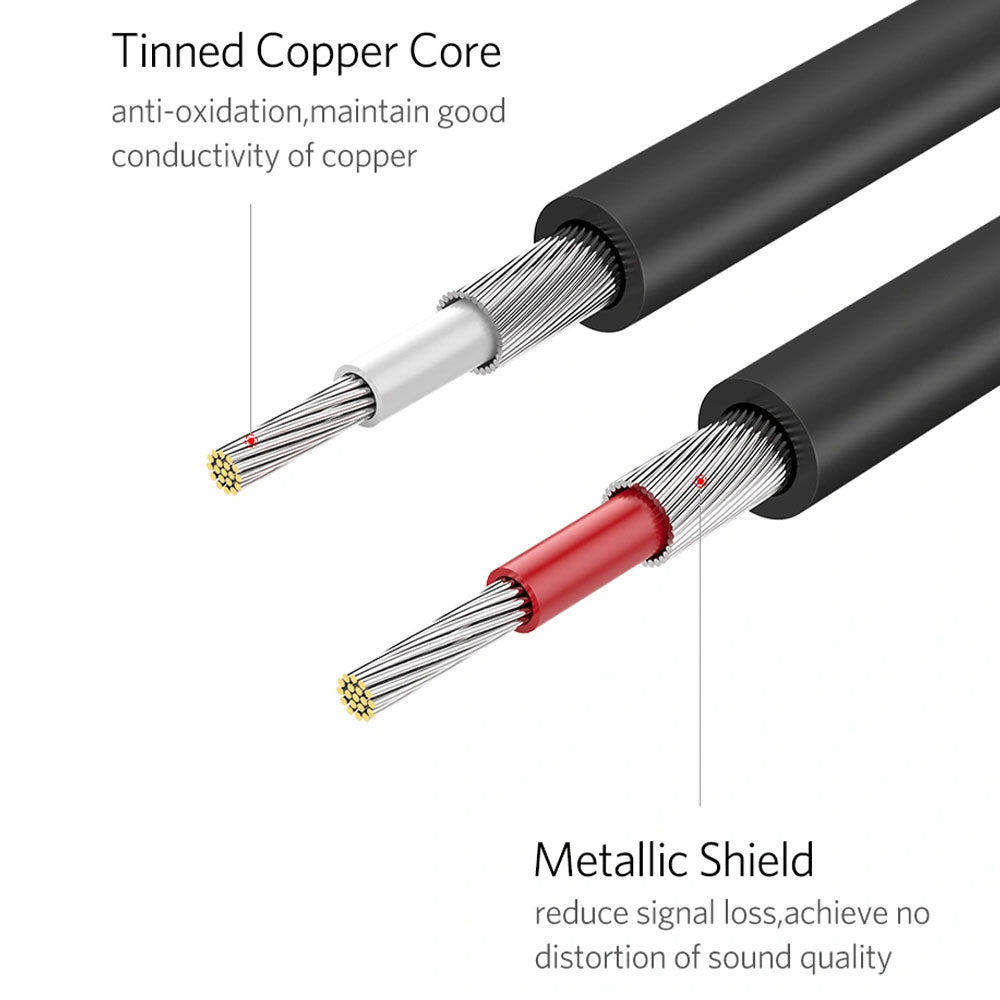 كابل صوت 2x RCA إلى 2x RCA  يوجرين 2 متر 10518 - أسود