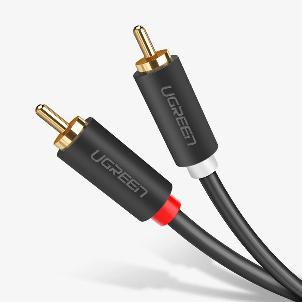 كابل صوت 2x RCA إلى 2x RCA  يوجرين 2 متر 10518 - أسود