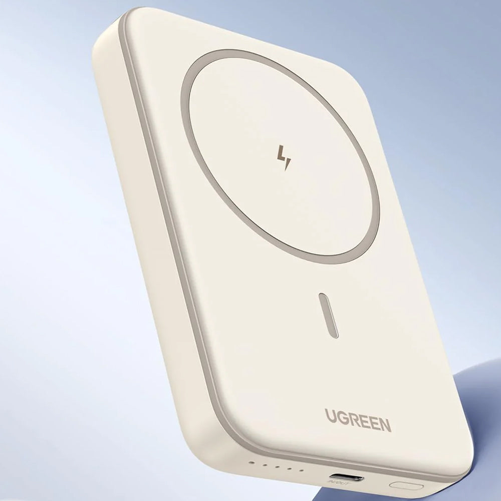 باور بانك يوجرين لاسلكي مغناطيسي بمنفذ تايب سي 20 وات 10000 مللي أمبير شحن سريع 25208 - ابيض 